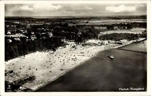 Ak Rangsdorf in Brandenburg, Luftbild, Strand