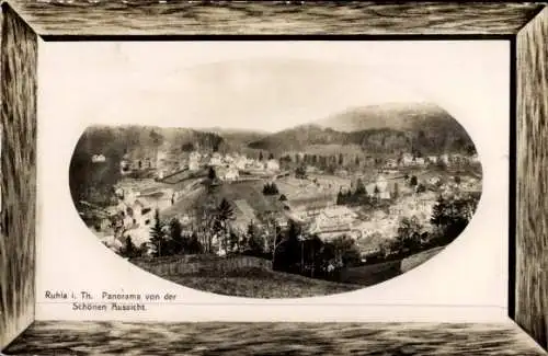 Präge Passepartout Ak Ruhla in Thüringen, Panorama von der Schönen Aussicht