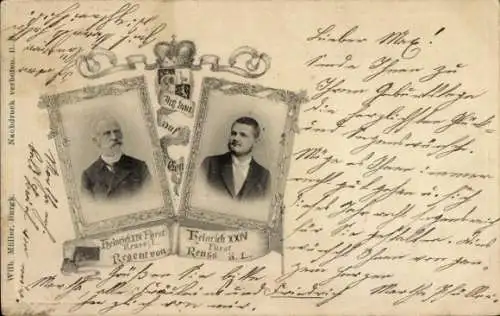 Ak Fürst Heinrich XIV Reuss j.L., Regent, Fürst Heinrich XXIV Reuss ä.L.