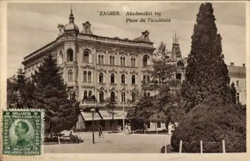 Ak Zagreb Kroatien, Akademieplatz