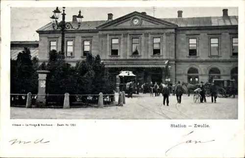 Ak Zwolle Overijssel Niederlande, Bahnhof