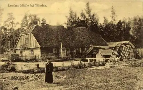 Ak Ventspils Windau Lettland, Loschen-Mühle