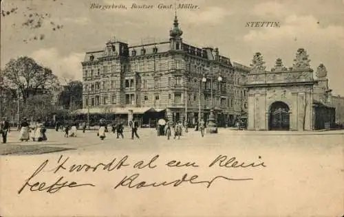 Ak Szczecin Stettin Pommern, Gasthaus Bürgerbräu