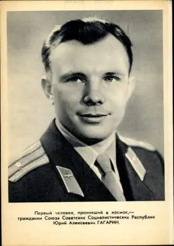 Ak Kosmonaut Juri Alexejewitsch Gagarin, Portrait