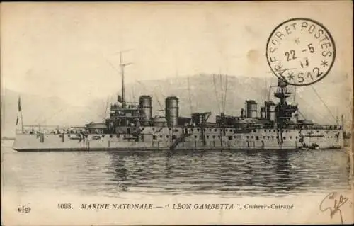 Ak Marine Nationale, Léon Gambetta, Panzerkreuzer