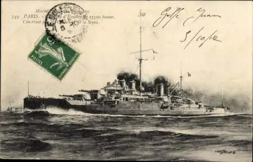 Ak Französisches Kriegsschiff Paris, Französische Marine
