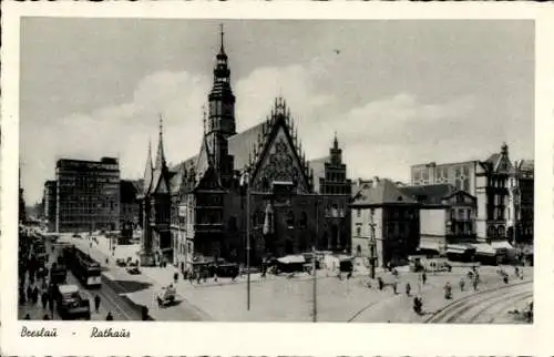 Ak Wrocław Breslau Schlesien, Rathaus