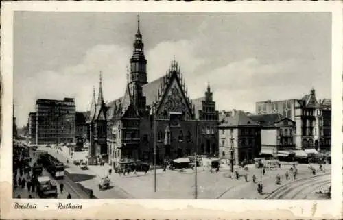 Ak Wrocław Breslau Schlesien, Rathaus