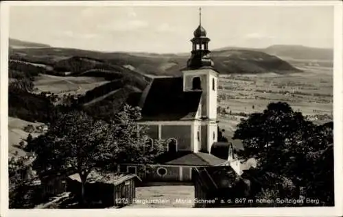 Ak Międzygórze Wölfelsgrund Schlesien, Spitzberg, Kirche Maria Schnee