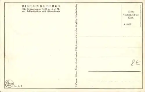 Ak Malá Úpa Kleinaupa Reg. Königsgrätz, Schlesierhaus, Riesenbaude, Außenansicht