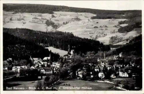 Ak Duszniki Zdrój Bad Reinerz Schlesien, Panorama mit Grenzdorfer Höhen