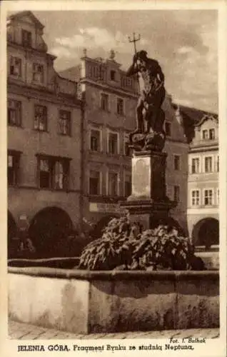 Ak Jelenia Góra Hirschberg Riesengebirge Schlesien, Neptunbrunnen