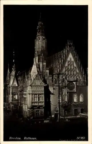 Ak Wrocław Breslau Schlesien, Ansicht des Rathaus