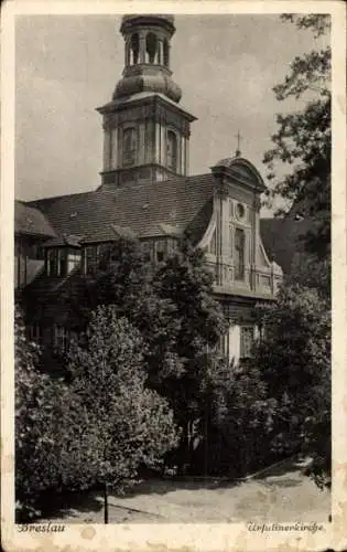 Ak Wrocław Breslau Schlesien, Ursulinerkirche