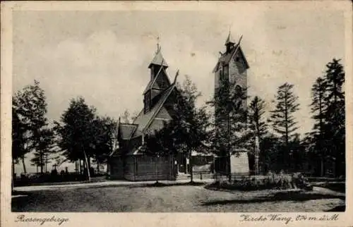 Ak Karpacz Górny Brückenberg Krummhübel Riesengebirge Schlesien, Kirche Wang