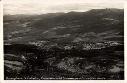 Ak Szklarska Poręba Schreiberhau Riesengebirge Schlesien, Panorama, Schneekoppe, Schneegrubenbaude