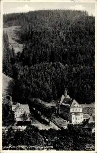 Ak Duszniki Zdrój Bad Reinerz Schlesien, Franziskusheim, Vogelschau