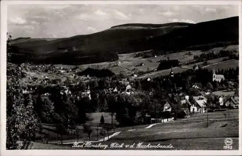 Ak Świeradów Zdrój Bad Flinsberg Schlesien, Blick von der Buckenbaude