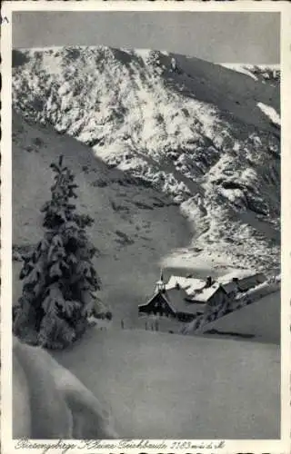 Ak Karpacz Krummhübel Riesengebirge Schlesien, Mały Staw, Kleiner Teich, Kleine Teichbaude, Winter