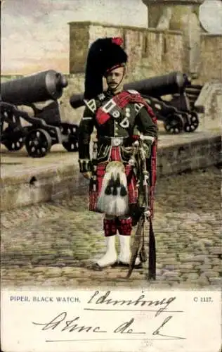 Ak Schottischer Soldat in Uniform, Schottische Tracht