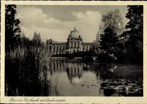 Ak Hannover in Niedersachsen, Maschpark mit Landesmuseum
