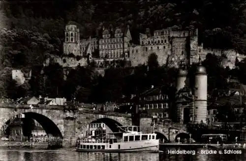 Ak Heidelberg am Neckar, Brücke, Schloss