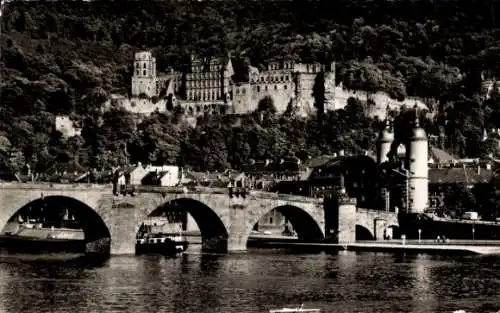 Ak Heidelberg am Neckar, Schloss, Alte Brücke