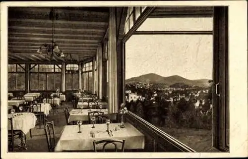 Ak Baden Baden, Luftkurhotel und Cafe Gretel, Blick von der großen Terrasse