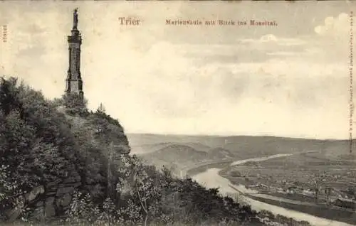 Ak Trier an der Mosel, Mariensäule, Moseltal