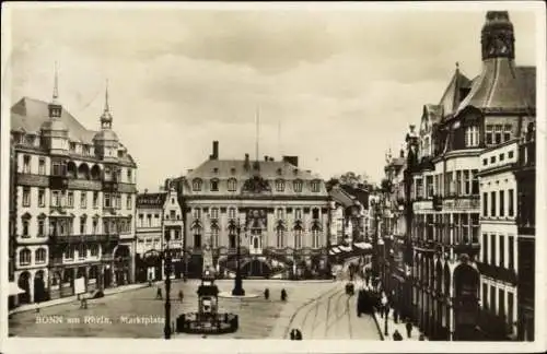 Ak Bonn am Rhein, Marktplatz, Rathaus