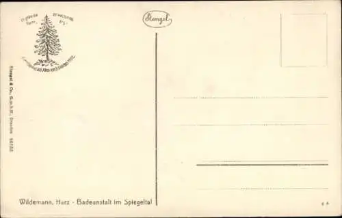 Ak Wildemann Clausthal Zellerfeld im Oberharz, Spiegeltal, Badeanstalt