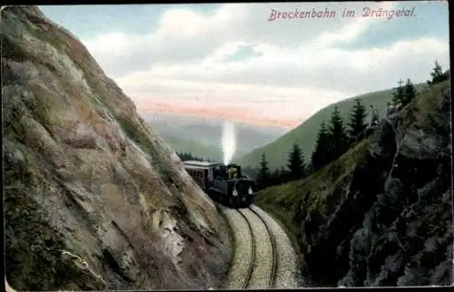 Ak Hasserode Wernigerode im Harz, Drengetal, Drängetal, Brockenbahn