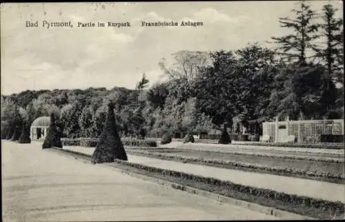 Ak Bad Pyrmont in Niedersachsen, Kurpark, französische Anlagen