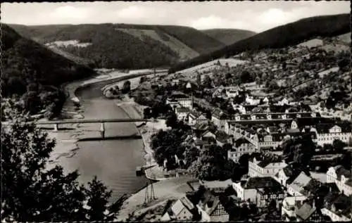 Ak Bad Karlshafen an der Weser, Gesamtansicht, Brücke