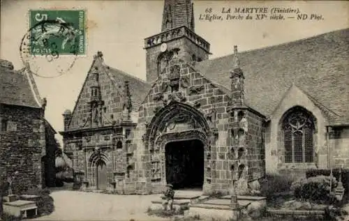 Ak La Martyre Finistère, Kirche