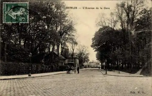 Ak Senlis Oise, Avenue de la Gare