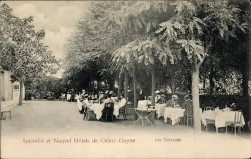 Ak Châtel Guyon Puy de Dôme, Terrasses, Splendid et Nouvel Hotels