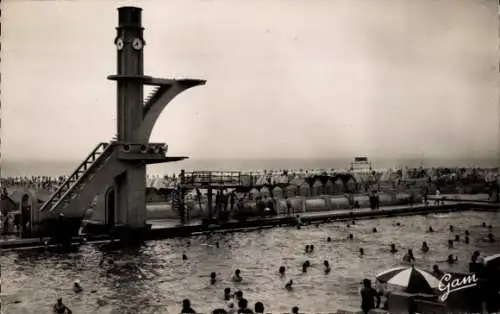 Ak Le Touquet Paris Plage Pas de Calais, Piscine Marine, Freibad, Sprungturm