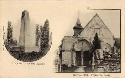 Ak Cocherel et Jouy auf Ihre, Kirche, Pyramide Dugesclin