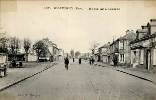 Ak Gravigny, Route de Louviers