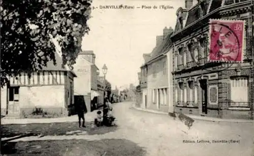 Ak Damville Ihr, Place de Église