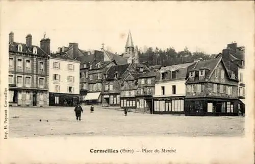 Ak Cormeilles, Place du Marché