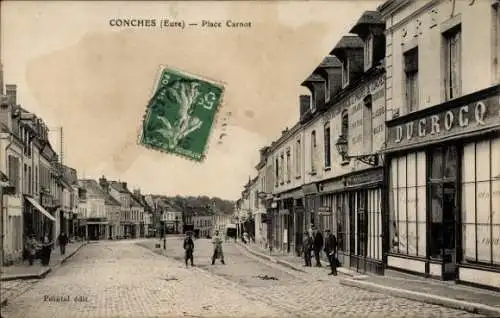 Ak Conches en Ouche Eure, Place Carnot