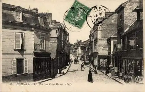 Ak Bernay Eure, Rue du Pont Ravet