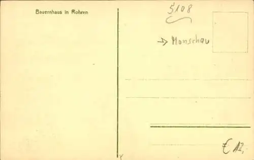 Ak Rohren Monschau Montjoie in der Eifel, Bauernhaus, Frauen