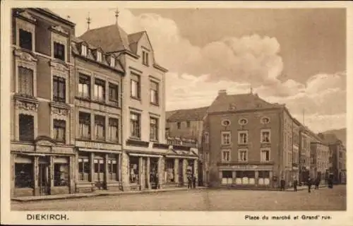 Ak Diekirch Luxemburg, Marktplatz, Hauptstraße