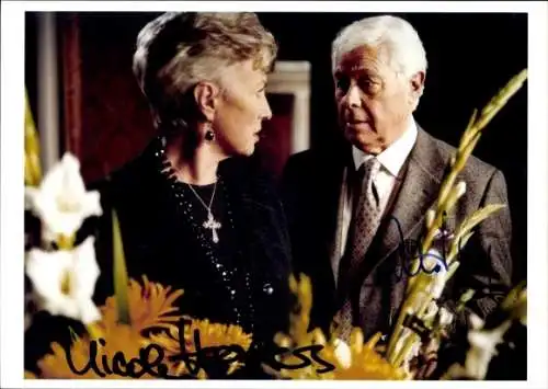 Ak Schauspielerin Nicole Heesters, Schauspieler Peter Weck, Filmszene, Autogramm