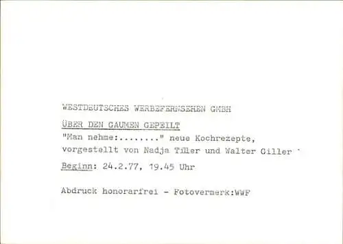 Ak Schauspielerin Najda Tiller, Schauspieler Walter Giller, Filmszene, Autogramm