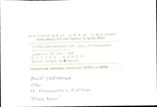 Ak Schauspieler Josef Gröbmayr, Filmszene, Autogramm