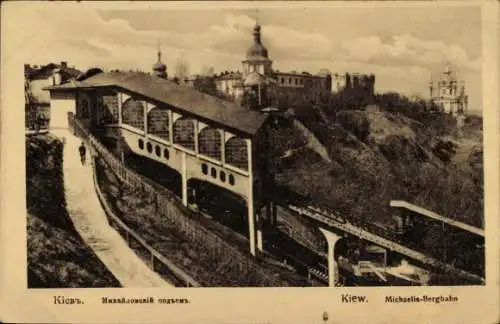 Ak Kiew Ukraine, Michaelis Bergbahn, Standseilbahn, Station